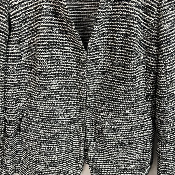 Talbots Petites 2P Berkeley Black & White Tweed Knit Blazer Nubby Cozy - Picture 2 of 11